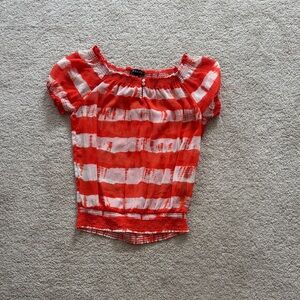 Striped Red and White Women's Top